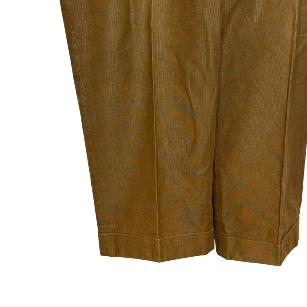 Ermenegildo Zegna Mens Pants Thin Wale Corduroy Soft Pleated Cuffed Cotton 34X30
